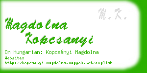 magdolna kopcsanyi business card